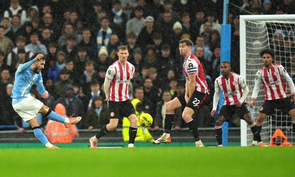 Rayan Cherki hits rocket to put Man City ahead in Carabao Cup quarter-finals