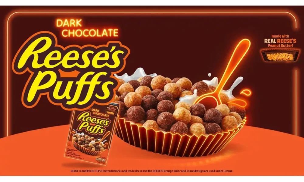General Mills unveils dark chocolate Reese’s Puffs cereal