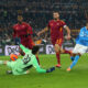 ROME, ITALY - NOVEMBER 30: David Neres of Napoli scores his team
