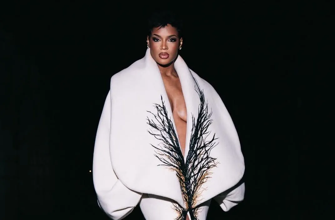 Didi Stone Wears Ivory Sculptural Stephane Rolland Haute Couture Gown to Time France Event