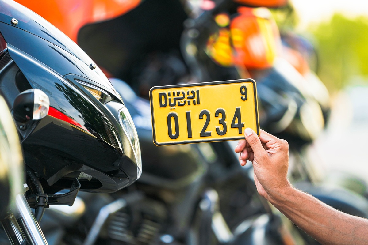 Dubai RTA number plates motorcycle deliveries