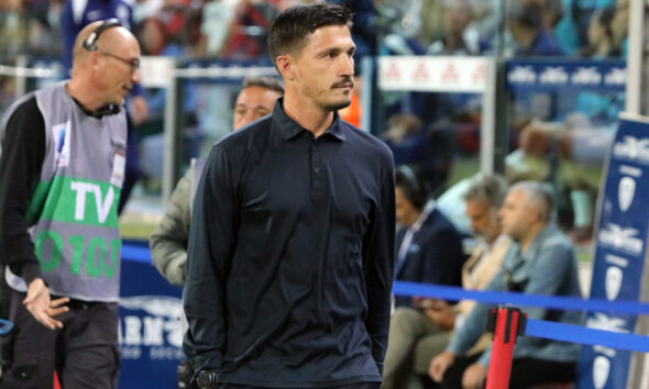 CAGLIARI, ITALY - SEPTEMBER 27: Fabio Pisacane coach of Cagliari looks on during the Serie A match between Cagliari Calcio and FC Internazionale at Stadio Sant