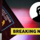 West Ham corner flag with breaking news overlay and mystery person overlay