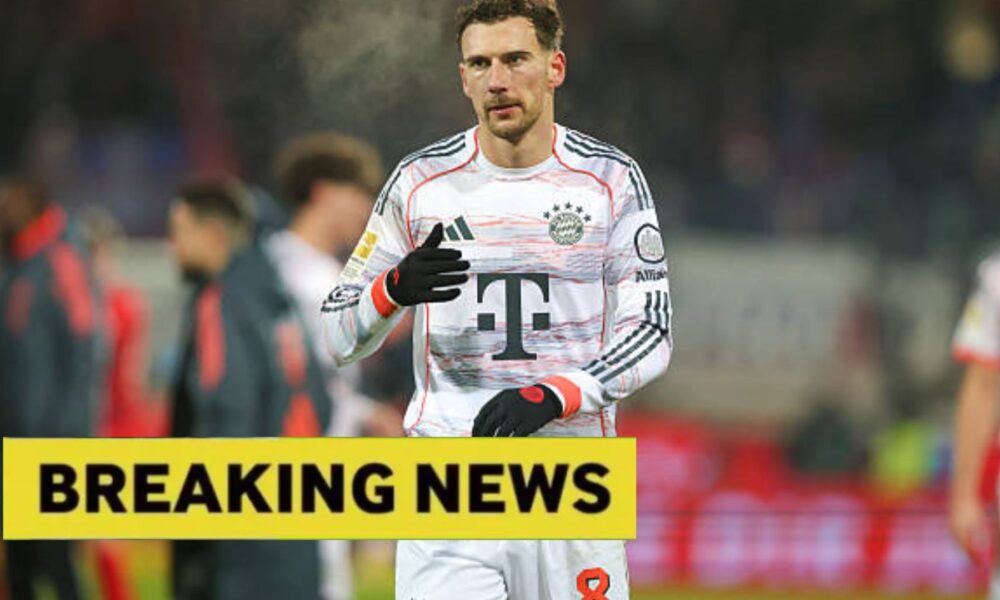 Leon Goretzka with Breaking news banner