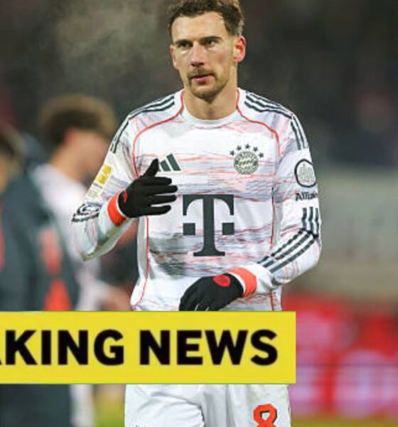 Leon Goretzka with Breaking news banner