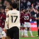 Split image from the incidents of West Ham