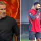 Split image of Jamie Carragher on Sky SPorts and Mohamed Salah in Liverpool training