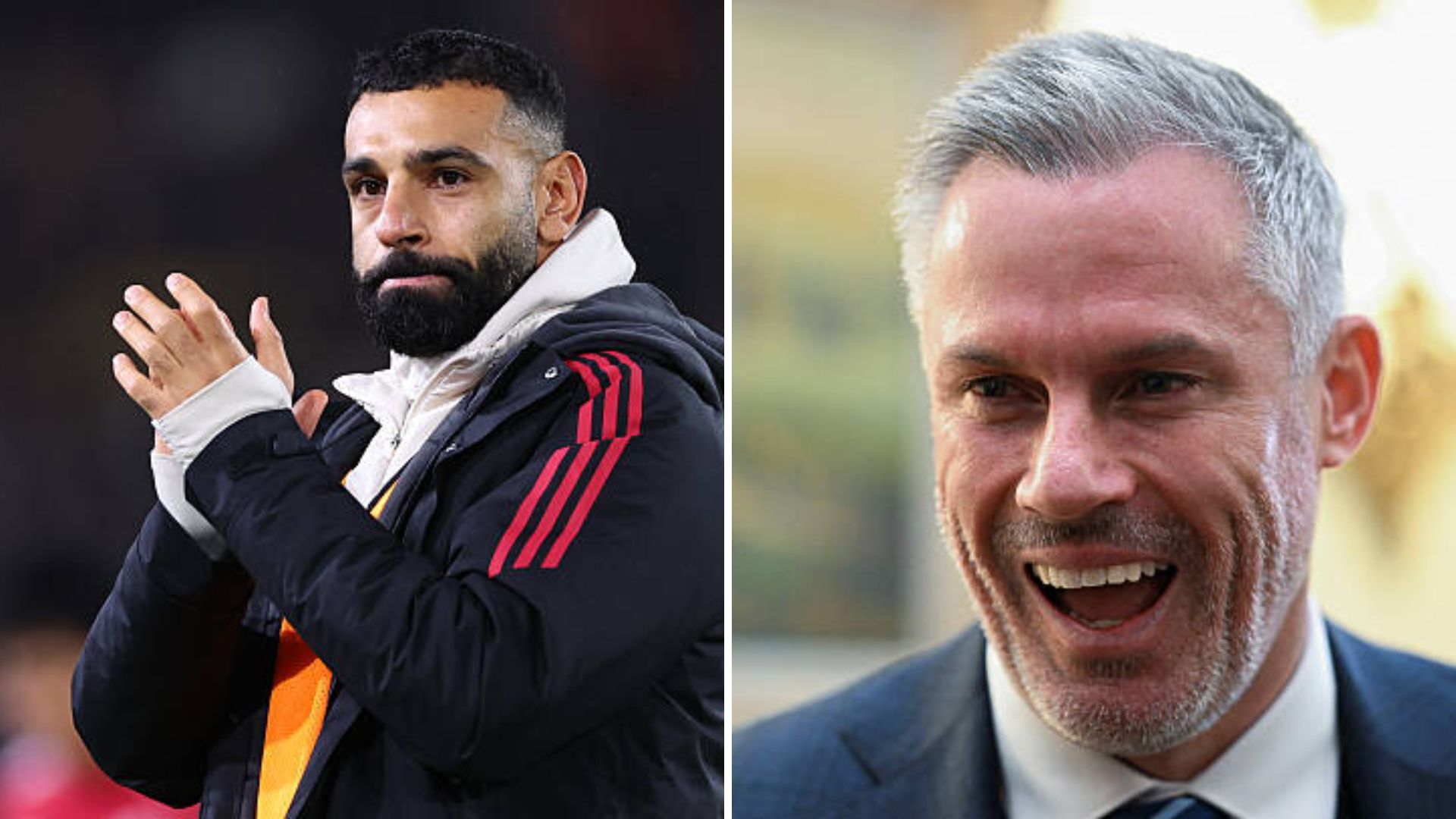 Split image of Mohamed Salah and Jamie Carragher