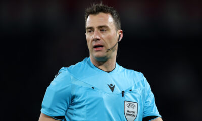PARIS, FRANCE - NOVEMBER 26: Referee, Felix Zwayer during the UEFA Champions League 2025/26 League Phase MD5 match between Paris Saint-Germain and Tottenham Hotspur at Parc des Princes on November 26, 2025 in Paris, France. (Photo by Justin Setterfield/Getty Images)