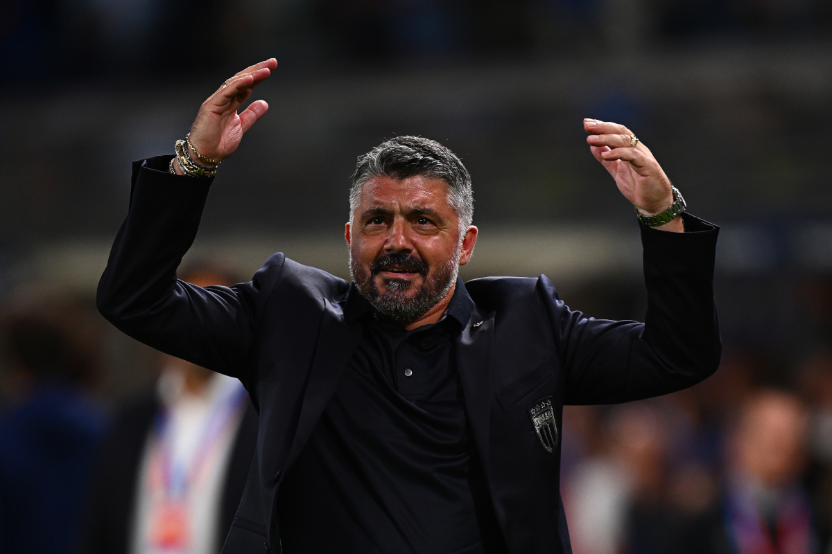 BERGAMO, ITALY - SEPTEMBER 05: Coach Gennaro Gattuso of Italy gesture during the FIFA World Cup 2026 qualifier match between Italy and Estonia at Stadio di Bergamo on September 05, 2025 in Bergamo, Italy. (Photo by Mattia Ozbot/Getty Images)