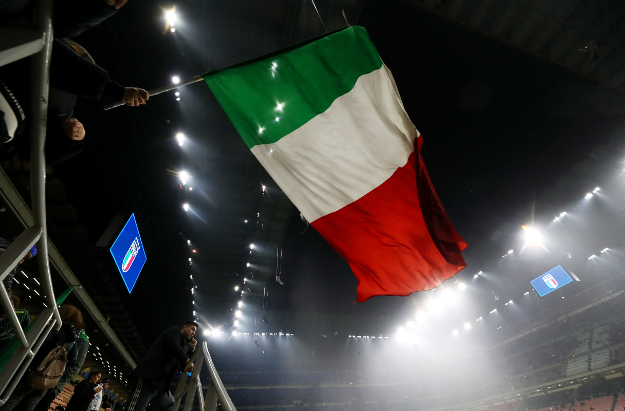 MILAN, ITALY - NOVEMBER 16: General view inside the stadium prior to the FIFA World Cup 2026 qualifier match between Italy and Norway at San Siro Stadium on November 16, 2025 in Milan, Italy. (Photo by Marco Luzzani/Getty Images)