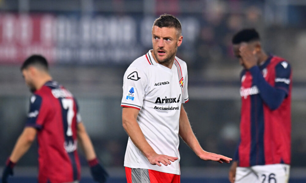 BOLOGNA, ITALY - DECEMBER 01: Jamie Vardy of Cremonese reacts during the Serie A match between Bologna FC 1909 and US Cremonese at Renato Dall