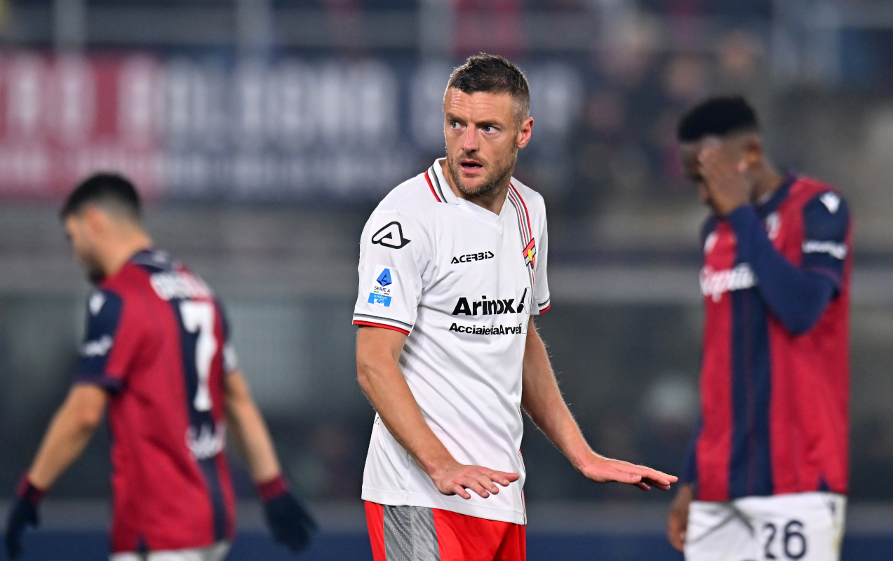 BOLOGNA, ITALY - DECEMBER 01: Jamie Vardy of Cremonese reacts during the Serie A match between Bologna FC 1909 and US Cremonese at Renato Dall
