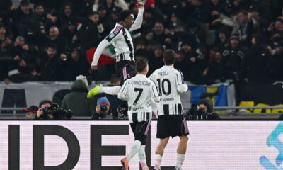 BOLOGNA, ITALY - DECEMBER 14: Juan Cabal of Juventus celebrates scoring his team
