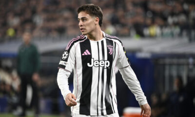 TURIN, ITALY - NOVEMBER 04: Kenan Yildiz of Juventus looks on during the UEFA Champions League 2025/26 League Phase MD4 match between Juventus and Sporting Clube de Portugal at Juventus Stadium on November 04, 2025 in Turin, Italy. (Photo by Stefano Guidi/Getty Images)