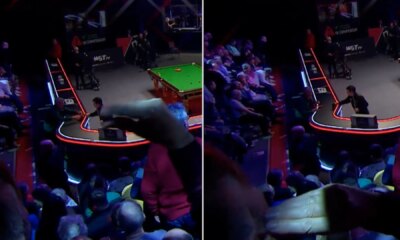 Baffling moment snooker fan 'attacked by his own hand' live on TNT Sports at UK Championship