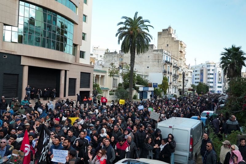 Tunisians step up protests against Saied's crackdown on opposition