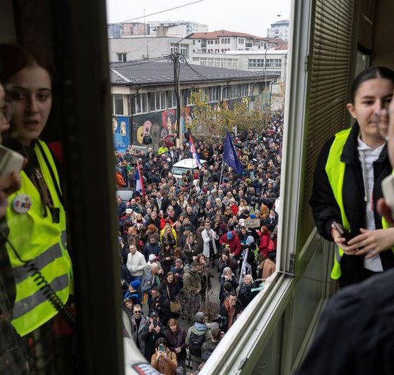 Serbia’s students protest against university pressure after railway station tragedy