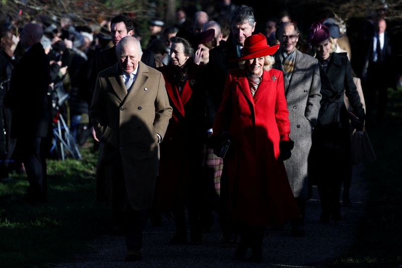 Daughters of King Charles’ brother Andrew join royals for Christmas service