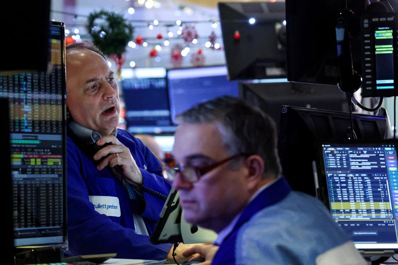 Wall St hovers near all-time highs in light, post-holiday session