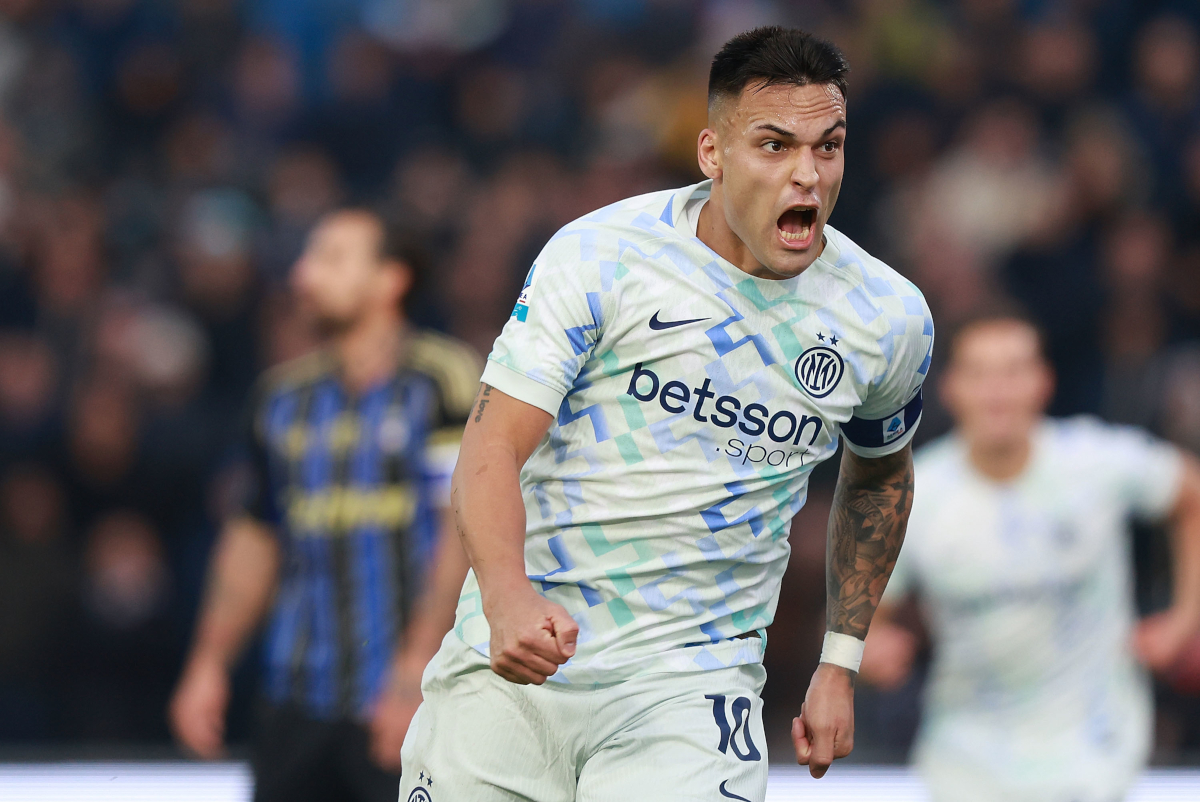 PISA, ITALY - NOVEMBER 30: Lautaro Martinez of FC Internazionale celebrates after scoring a goal during the Serie A match between Pisa SC and FC Internazionale at Arena Garibaldi on November 30, 2025 in Pisa, Italy. (Photo by Gabriele Maltinti/Getty Images)