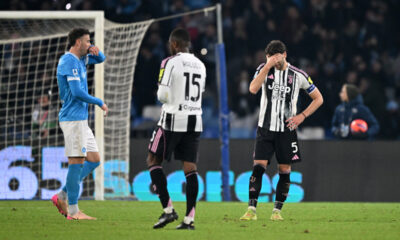 NAPLES, ITALY - DECEMBER 07: Manuel Locatelli of Juventus looks dejected following defeat in the Serie A match between SSC Napoli and Juventus FC at Stadio Diego Armando Maradona on December 07, 2025 in Naples, Italy. (Photo by Francesco Pecoraro/Getty Images)
