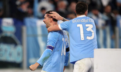 ROME, ITALY - DECEMBER 04: Mattia Zaccagni of Lazio celebrates scoring his team