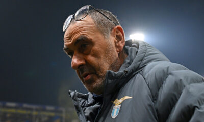 PARMA, ITALY - DECEMBER 13: Maurizio Sarri, Head Coach of Lazio, looks on prior to the Serie A match between Parma Calcio 1913 and SS Lazio at Stadio Ennio Tardini on December 13, 2025 in Parma, Italy. (Photo by Alessandro Sabattini/Getty Images)