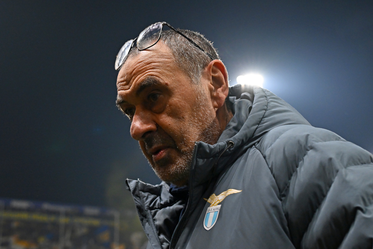PARMA, ITALY - DECEMBER 13: Maurizio Sarri, Head Coach of Lazio, looks on prior to the Serie A match between Parma Calcio 1913 and SS Lazio at Stadio Ennio Tardini on December 13, 2025 in Parma, Italy. (Photo by Alessandro Sabattini/Getty Images)
