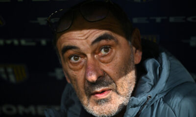 PARMA, ITALY - DECEMBER 13: Maurizio Sarri, Head Coach of Lazio, looks on prior to the Serie A match between Parma Calcio 1913 and SS Lazio at Stadio Ennio Tardini on December 13, 2025 in Parma, Italy. (Photo by Alessandro Sabattini/Getty Images)