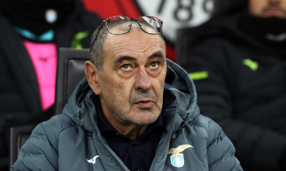 MILAN, ITALY - NOVEMBER 29: Maurizio Sarri, Head Coach of Lazio looks on prior to the Serie A match between AC Milan and SS Lazio at Giuseppe Meazza Stadium on November 29, 2025 in Milan, Italy. (Photo by Marco Luzzani/Getty Images)