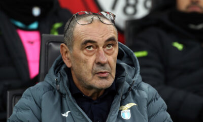 MILAN, ITALY - NOVEMBER 29: Maurizio Sarri, Head Coach of Lazio looks on prior to the Serie A match between AC Milan and SS Lazio at Giuseppe Meazza Stadium on November 29, 2025 in Milan, Italy. (Photo by Marco Luzzani/Getty Images)