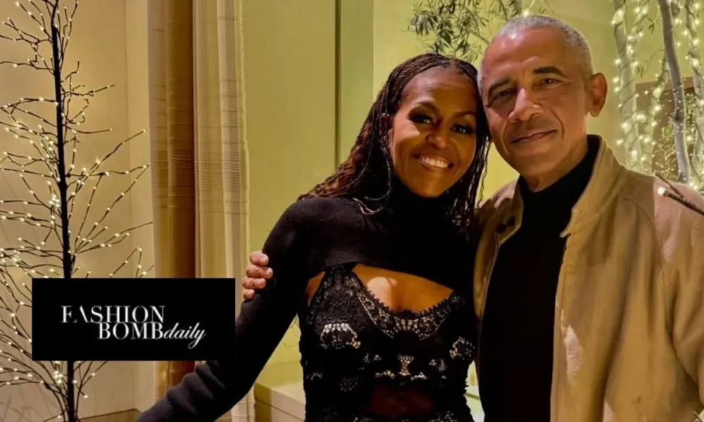 You ask, We answer: Michelle Obama Stuns in a Vintage Alexander McQueen Silk Embroidered Dress Alongside Former President Barack Obama