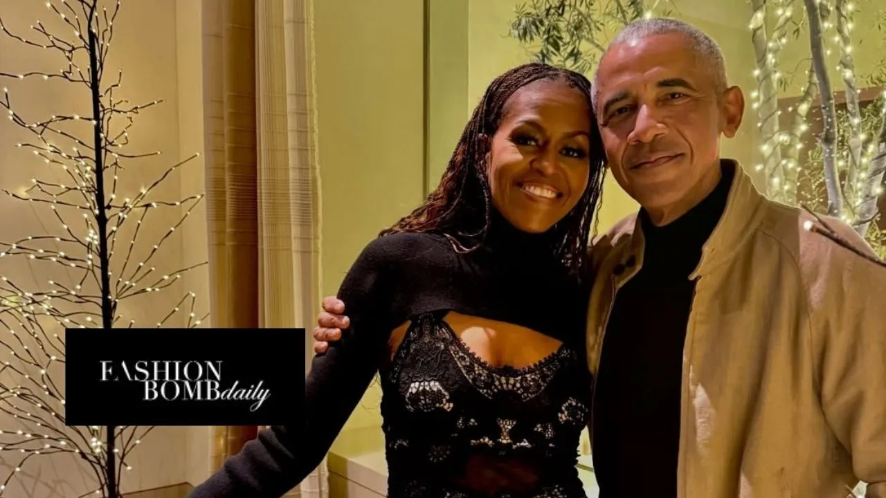 You ask, We answer: Michelle Obama Stuns in a Vintage Alexander McQueen Silk Embroidered Dress Alongside Former President Barack Obama