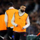 LEEDS, ENGLAND - DECEMBER 06: Mohamed Salah of Liverpool warms up as a substitute during the Premier League match between Leeds United and Liverpool at Elland Road on December 06, 2025 in Leeds, England. (Photo by Molly Darlington/Getty Images)