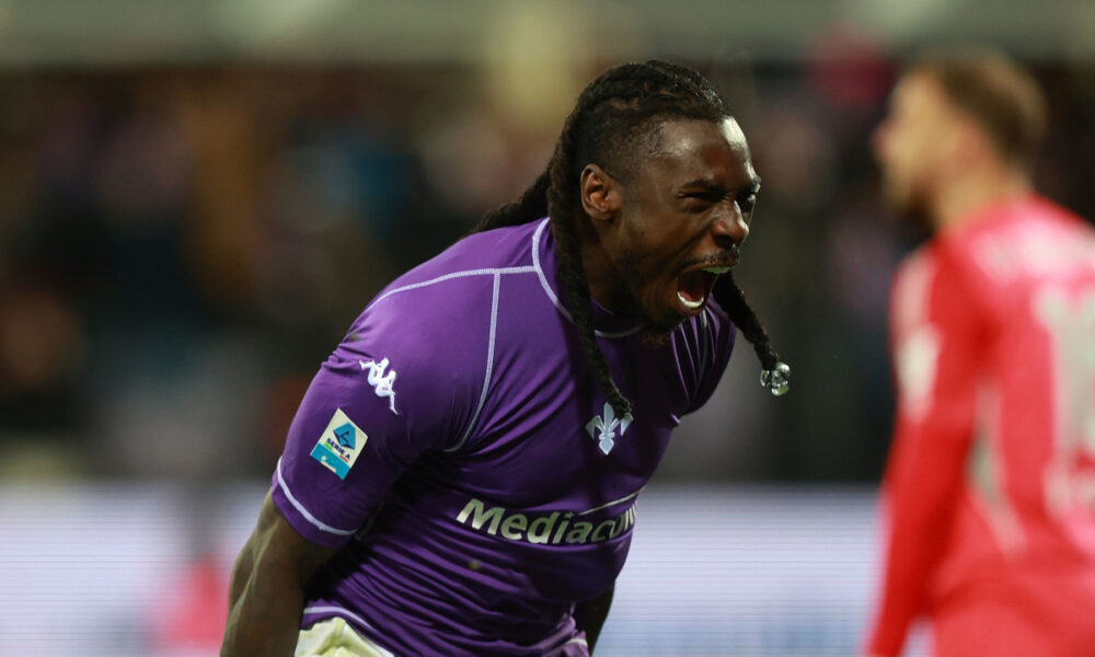 FLORENCE, ITALY - NOVEMBER 22: Moise Kean of ACF Fiorentina reacts during the Serie A match between ACF Fiorentina and Juventus FC at Artemio Franchi on November 22, 2025 in Florence, Italy. (Photo by Gabriele Maltinti/Getty Images)