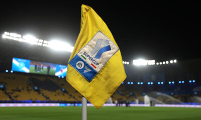 RIYADH, SAUDI ARABIA - DECEMBER 22: A detailed view of a corner flag inside the stadium prior to the Supercoppa Italiana Final between SSC Napoli and Bologna FC 1909 at King Saud University Stadium on December 22, 2025 in Riyadh, Saudi Arabia. (Photo by Yasser Bakhsh/Getty Images)