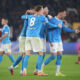 ROME, ITALY - NOVEMBER 30: Amir Rrahmani, Sam Beukema and Scott McTominay of Napoli celebrates victory following the Serie A match between AS Roma and SSC Napoli at Stadio Olimpico on November 30, 2025 in Rome, Italy. (Photo by Paolo Bruno/Getty Images)