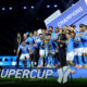RIYADH, SAUDI ARABIA - DECEMBER 22: Giovanni Di Lorenzo of SSC Napoli lifts the Supercoppa Italiana trophy after the team