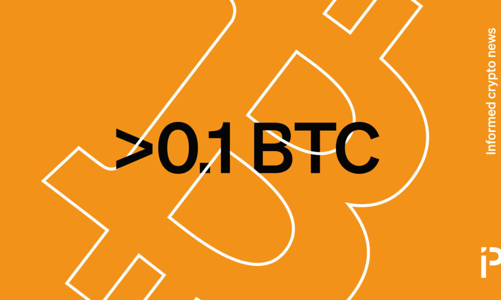 The number of BTC wallets holding more than 0.1 BTC hasn't grown in two years