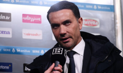 VERONA, ITALY - DECEMBER 06: Raffaele Palladino, Head Coach of Atalanta, speaks during an interview prior to the Serie A match between Hellas Verona FC and Atalanta BC at Stadio Marcantonio Bentegodi on December 06, 2025 in Verona, Italy. (Photo by Alessandro Sabattini/Getty Images)