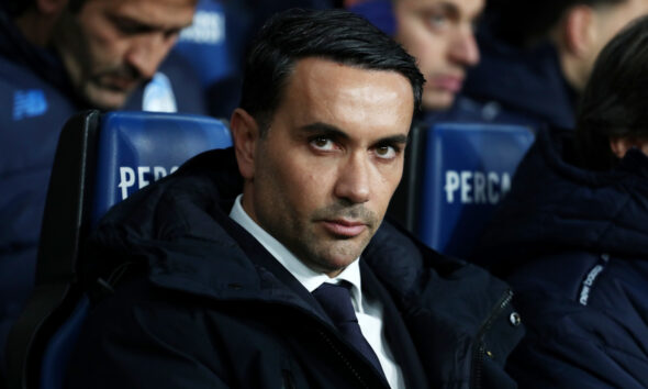 BERGAMO, ITALY - DECEMBER 13: Raffaele Palladino, Head Coach of Atalanta, looks on prior to the Serie A match between Atalanta BC and Cagliari Calcio at Gewiss Stadium on December 13, 2025 in Bergamo, Italy. (Photo by Marco Luzzani/Getty Images)