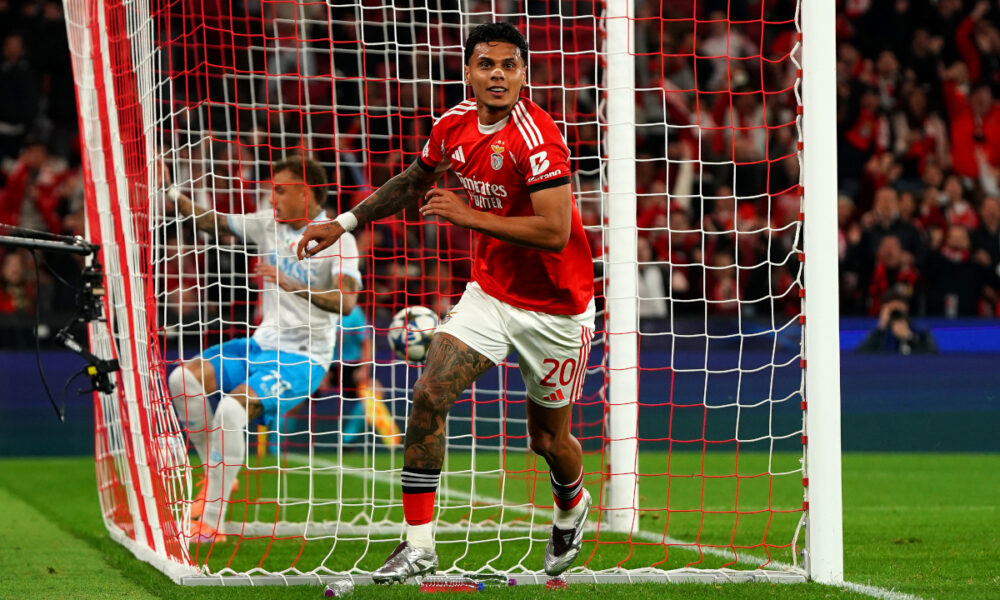 LISBON, PORTUGAL - DECEMBER 10: Richard Rios of Benfica celebrates scoring his team