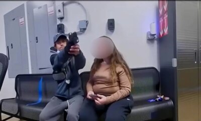 Moment shoplifter suspect suddenly reaches for a gun and opens fire | News US