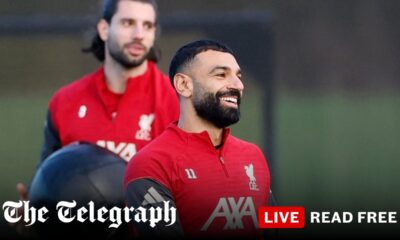Mohamed Salah trains with Liverpool but is not expected to travel to Milan