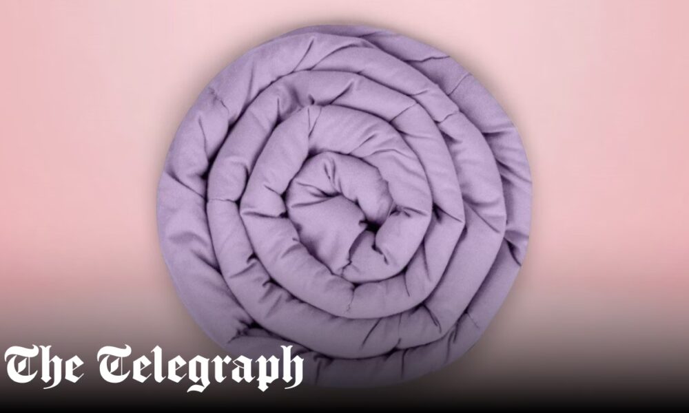 This organic cotton weighted blanket is a soothing sofa addition