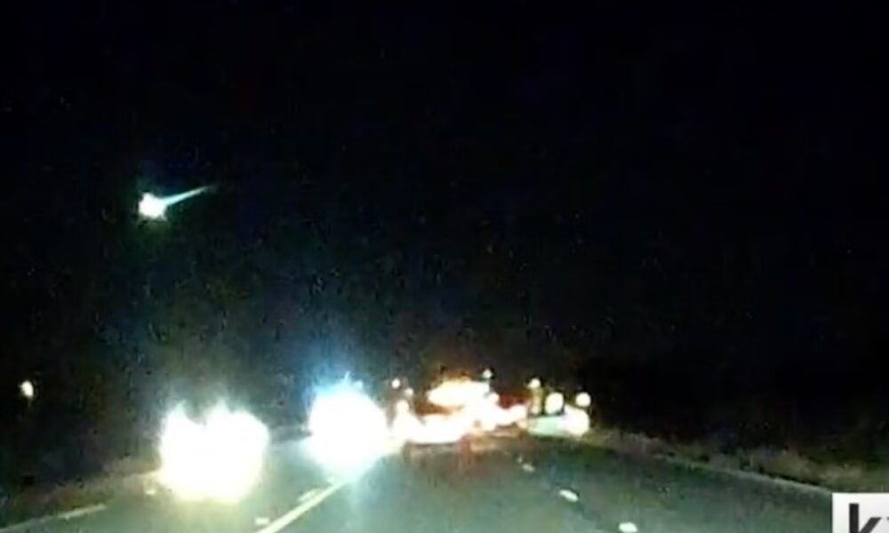 Dashcam footage captures huge fireball flying across the Texas sky