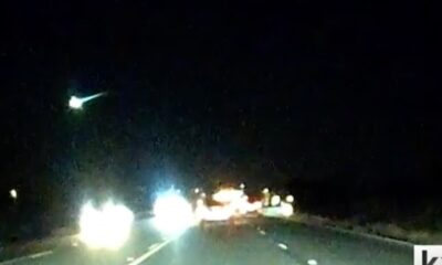 Dashcam footage captures huge fireball flying across the Texas sky