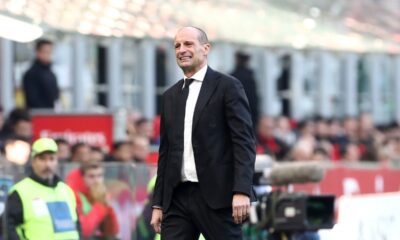 MILAN, ITALY - DECEMBER 14: Massimiliano Allegri, Head Coach of AC Milan, reacts during the Serie A match between AC Milan and US Sassuolo Calcio at Giuseppe Meazza Stadium on December 14, 2025 in Milan, Italy. (Photo by Marco Luzzani/Getty Images)