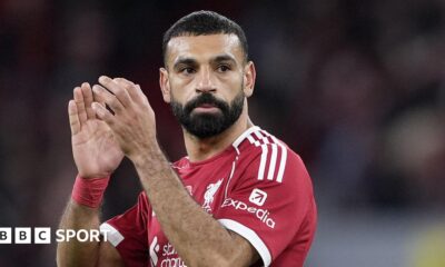 Mohamed Salah applauding while playing for Liverpool